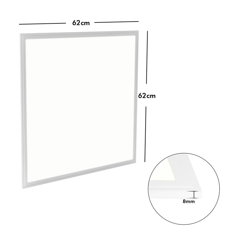 Φωτιστικό Οροφής Τετράγωνο LED Πάνελ Φυσικό Λευκό 40 W 62 x 62 x 0.8 cm Costway EP24722
