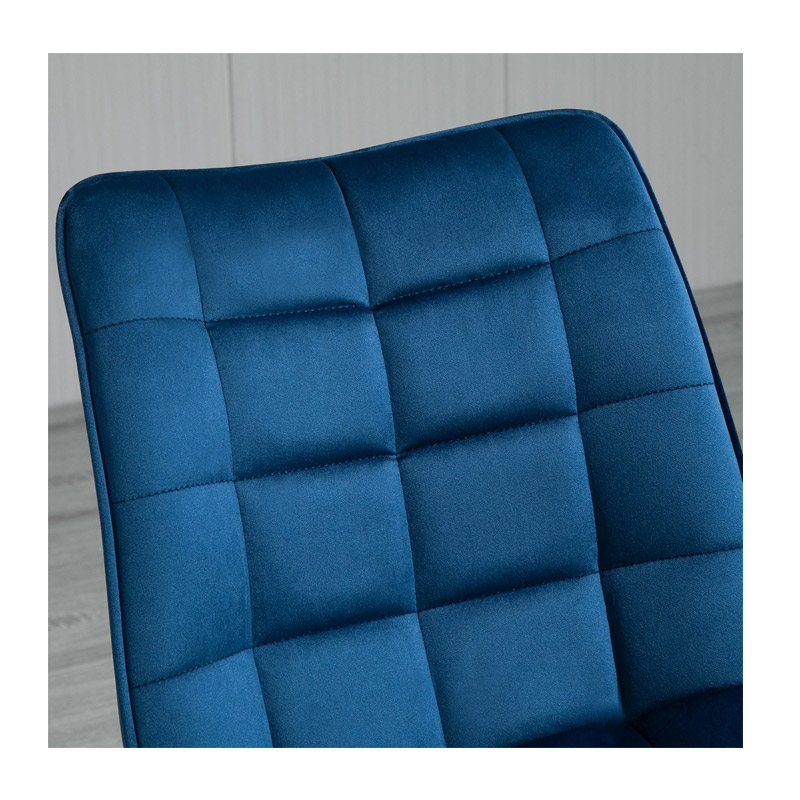 Σετ Μεταλλικές Καρέκλες με Βελούδινη Επένδυση 46 x 58.5 x 85.5 cm Χρώματος Μπλε 2 τμχ HOMCOM 835-283BU