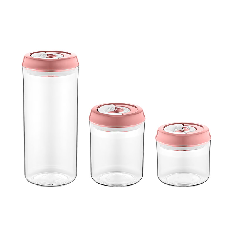 Σετ Πλαστικά Αεροστεγή Δοχεία Τροφίμων 3 τμχ Χρώματος Ροζ Herzberg HG-CK785-Pink