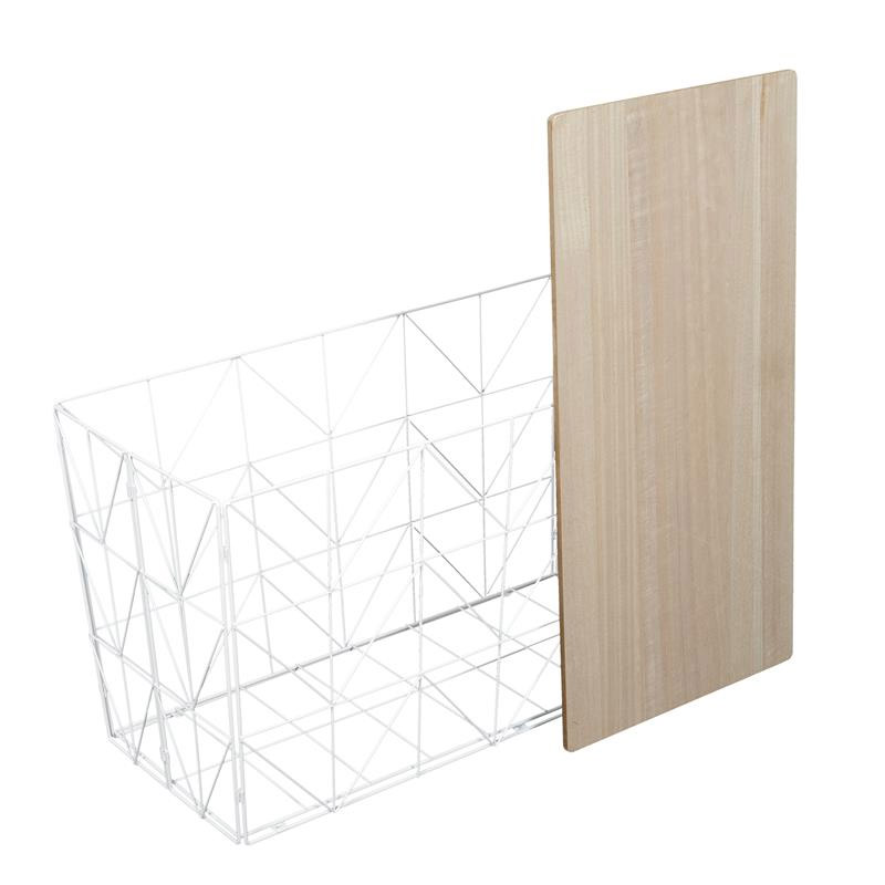 Πτυσσόμενο Μεταλλικό Ορθογώνιο Τραπέζι Σαλονιού 80 x 40 x 46 cm Χρώματος Λευκό Home Deco Factory HD7207