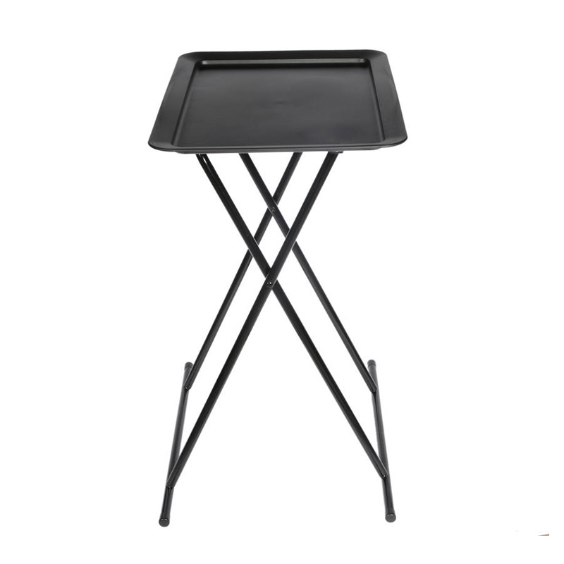 Πτυσσόμενο Βοηθητικό Μεταλλικό Ορθογώνιο Τραπέζι 52 x 37 x 66 cm Χρώματος Μαύρο Home Deco Factory HD6610