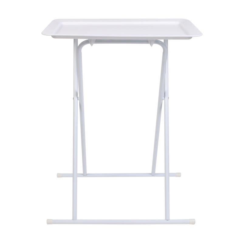 Πτυσσόμενο Βοηθητικό Μεταλλικό Ορθογώνιο Τραπέζι 52 x 37 x 66 cm Χρώματος Λευκό Home Deco Factory HD6609