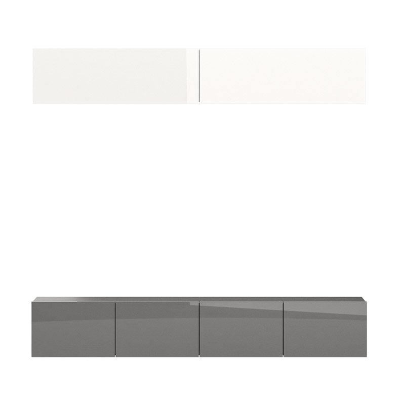 Σύνθεση Σαλονιού 200 x 42.5 x 34 cm Χρώματος Γκρι - Λευκό Mina SPM JAN-MINAWGREY