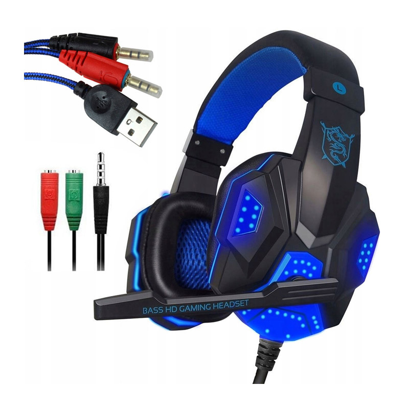 Ενσύρματα Ακουστικά Gaming με LED Φωτισμό και Μικρόφωνο SPM PC780-Blue