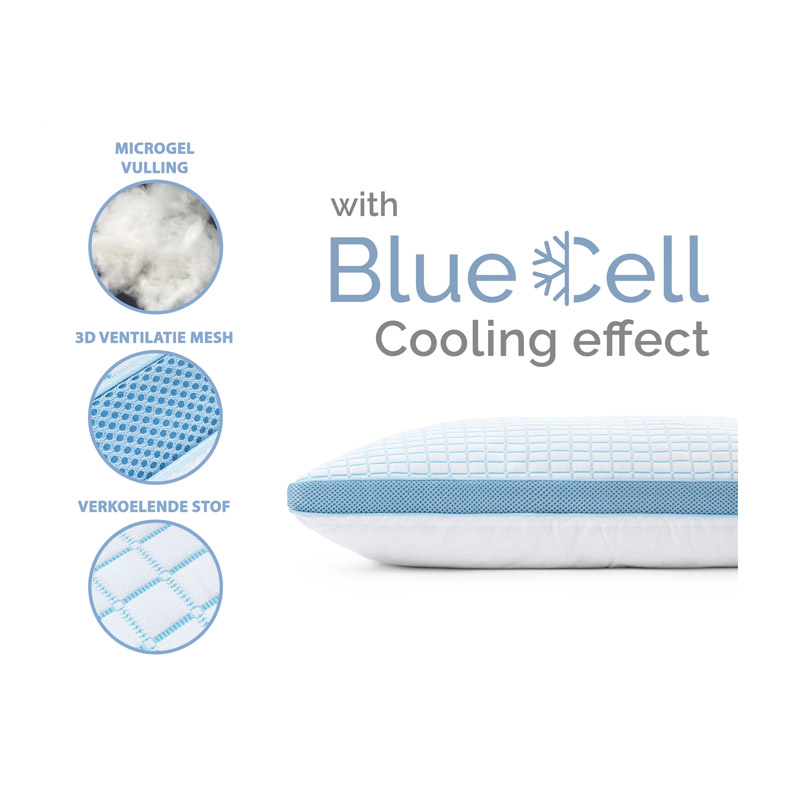 Ανατομικό Μαξιλάρι Ύπνου Μέτριο 50 x 70 cm 3D Blue Cell Tech Cooling Memory Foam Dreamhouse 8720105615221