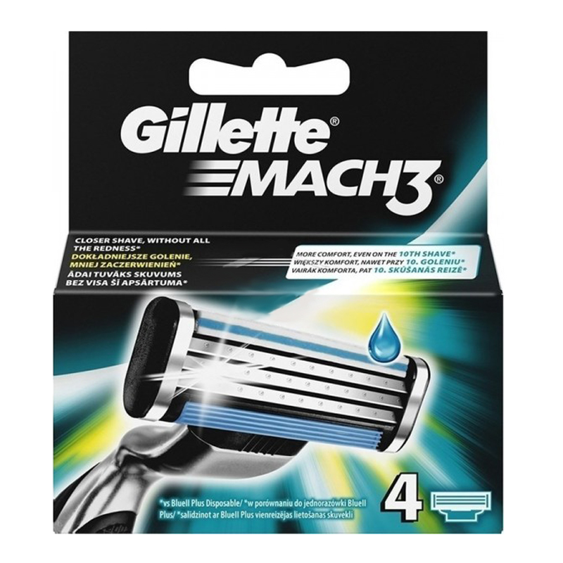 Ανταλλακτικές Κεφαλές Gillette Mach3 4 Τεμάχια GILMACH3