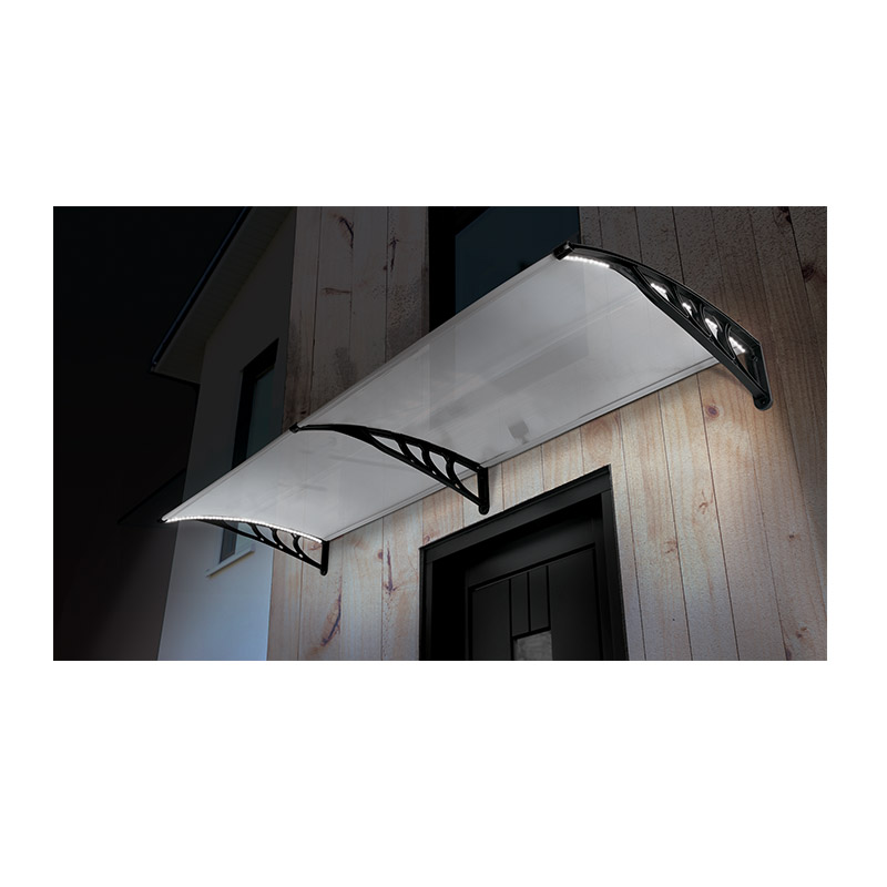 Διπλό Πλαστικό Κιόσκι - Τέντα Πόρτας Εισόδου με Ηλιακό LED Φωτισμό 80 x 240 cm SPM 40070221