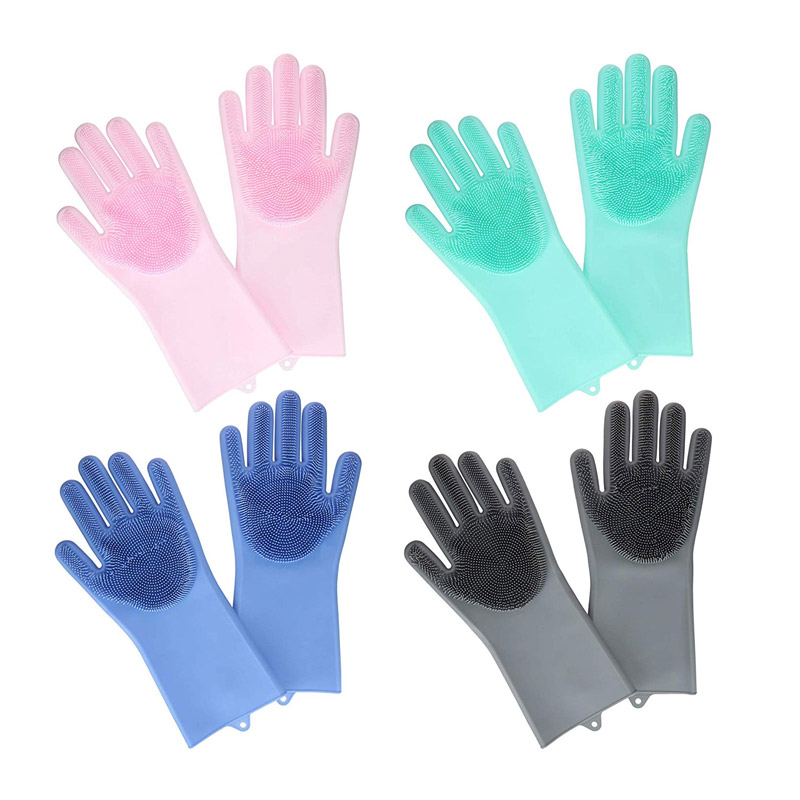 Γάντια Καθαρισμού με Ίνες Σιλικόνης Χρώματος Πράσινο Hoppline HOP1000974-3