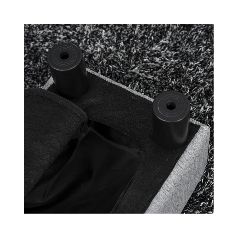 Ξύλινο Σκαμπό - Υποπόδιο με Υφασμάτινο Κάθισμα 40 x 30 x 24 cm Χρώματος Γκρι HOMCOM 833-666V70GY