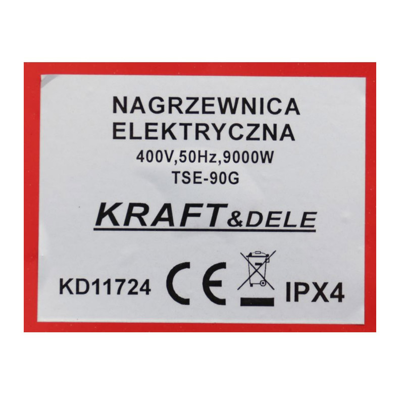 Επαγγελματικό Ηλεκτρικό Αερόθερμο με Θερμοστάτη 9 kW Kraft&Dele KD-11724