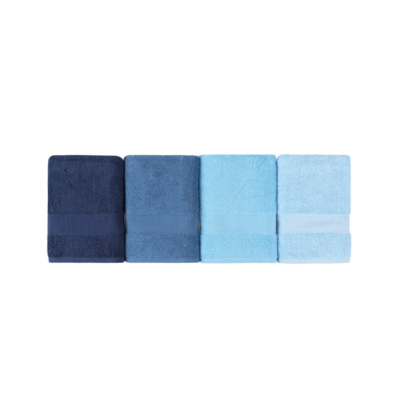 Σετ με 4 Πετσέτες Προσώπου 50 x 90 cm Χρώματος Μπλε Beverly Hills Polo Club 355BHP2373