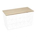 Πτυσσόμενο Μεταλλικό Ορθογώνιο Τραπέζι Σαλονιού 80 x 40 x 46 cm Χρώματος Λευκό Home Deco Factory HD7207