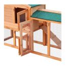 Ξύλινο Κλουβί Κουνελιών - Σπίτι Μικρών Ζώων 145 x 45 x 85 cm PawHut D51-012