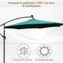 Βραχίονας ομπρέλας Outsunny με μανιβέλα και 8 λωρίδες LED ηλιακής ενέργειας