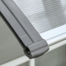 Outsunny μοντέρνο κουβούκλιο από πολυανθρακικό, αλουμίνιο και PP για μπαλκόνια, παράθυρα και πόρτες, 110x60x18 cm