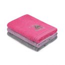 Σετ με 3 Πετσέτες Προσώπου 50 x 90 cm Χρώματος Ροζ - Λιλά - Γκρι Beverly Hills Polo Club 355BHP2292