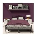 Διπλό Μεταλλικό Κρεβάτι 160 x 200 cm Χρώματος Μαύρο Hoppline HOP1000897-1
