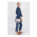 Γυναικεία Τσάντα με Διπλό Φερμουάρ Χρώματος Ασημί Laura Ashley Furley 651LAS0840