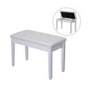 Ξύλινο Κάθισμα Πιάνου 76 x 36 x 50 cm Χρώματος Λευκό HOMCOM 02-0708