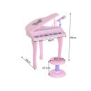 Παιδικό Ηλεκτρονικό Πιάνο με Κάθισμα και Μικρόφωνο Χρώματος Ροζ HOMCOM 390-003PK