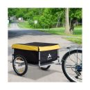 Αναδιπλούμενο Τρέιλερ Ποδηλάτου για Φορτία από Ατσάλι 140 x 88 x 60 cm Χρώματος Κίτρινο HOMCOM 5664-0005Y