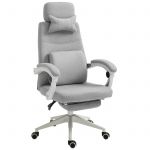 Καρέκλα γραφείου Vinsetto Εργονομική καρέκλα, οσφυϊκό μαξιλάρι, προσκέφαλο και αφαιρούμενο υποπόδιο, γκρι 62x68x117-127cm