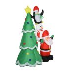 Φουσκωτό Χριστουγεννιάτικo Δέντρο 243 cm με LED Φωτισμό HOMCOM 844-301V90