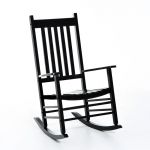 Ξύλινη Κουνιστή Καρέκλα 69 x 86 x 115 cm Χρώματος Μαύρο Outsunny 84Α-041ΒΚ