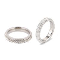 Δαχτυλίδι με 3 Σειρές από Κρύσταλλα Swarovski® Χρώματος Ασημί Beloved 652051