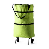 Επαναχρησιμοποιούμενη Πτυσσόμενη Τσάντα Αγορών με Ρόδες Χρώματος Πράσινο GEM BN5608