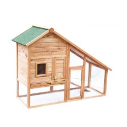 Ξύλινο Κλουβί Κουνελιών - Σπίτι Μικρών Ζώων 158 x 65 x 120 cm PawHut D2-0040