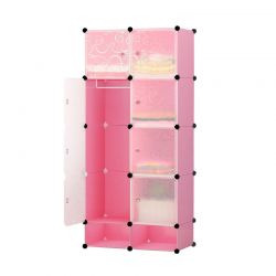 Σύστημα Αποθήκευσης - Πλαστική Ντουλάπα 70 x 35 x 150 cm Χρώματος Ροζ Hoppline HOP1000976-4