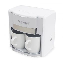 Καφετιέρα Φίλτρου με 2 Κούπες 0.6 Lt 500 W Χρώματος Λευκό Techwood TCA-202