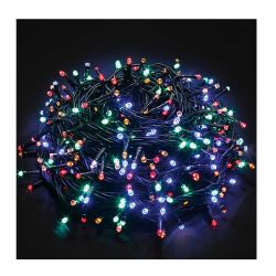 1000 Χριστουγεννιάτικα LED Πολύχρωμα Λαμπάκια 55 m σε Σειρά με Πράσινο Καλώδιο και 8 Προγράμματα Bakaji 02814848