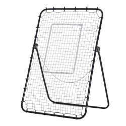 HOMCOM Πτυσσόμενο δίχτυ ποδοσφαίρου Rebounder με στόχο, ρυθμιζόμενο ύψος και γωνία, μέταλλο και PE, 123x73x178,5 cm, Μαύρο