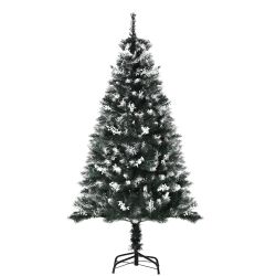 Χιονισμένο Χριστουγεννιάτικο Δέντρο με Λευκά Διακοσμητικά Μούρα 150 cm HOMCOM 830-359V01