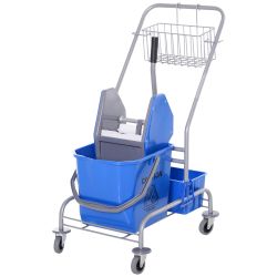 Homcom Professional Cleaning Cart with 25L Bucket and Wringer, Blue