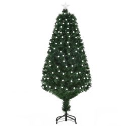 Τεχνητό Χριστουγεννιάτικο Δέντρο με Φώτα LED και Οπτικές Ίνες HOMCOM 830-351V01