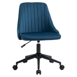 Vinsetto Εργονομική περιστρεφόμενη καρέκλα γραφείου με ρυθμιζόμενο ύψος σε βελούδο - Μπλε