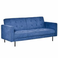 HOMCOM 1θέσιος υφασμάτινος καναπές-κρεβάτι, 3θέσιο κάθισμα και 3 ανακλινόμενη πλάτη, 187x91x85cm - Μπλε