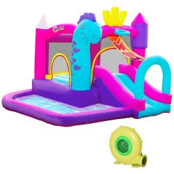 Outsunny Bouncy Castle για παιδιά 3-8 ετών με τσουλήθρα, πισίνα και τραμπολίνο, 3x2,7x2m