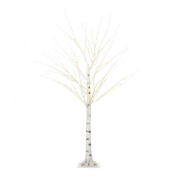 Χριστουγεννιάτικο Δέντρο Σημύδα με 96 Λαμπάκια LED Θερμό Λευκό 150 cm 31V HOMCOM 830-550V71WT