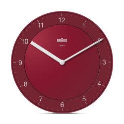 Αναλογικό Μεταλλικό Ρολόι Τοίχου 20 cm Χρώματος Κόκκινο Braun BC06R 100432