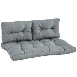 Outsunny Cushions for Pallets Σετ 3 μαξιλαριών για κάθισμα και πλάτη καναπέδων Πάγκος με παλέτες Σκούρο Γκρι