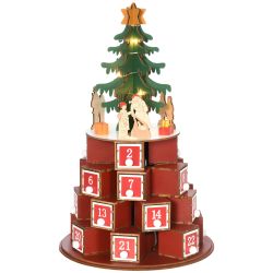 Christmas Cone Advent Calendar με 10 Φωτάκια LED 22 x 22 x 35 cm HOMCOM 830-520V00MX