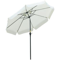 Outsunny Στρογγυλή ομπρέλα κήπου με κεντρικό στύλο και αεραγωγό, Φ266x250cm, Μπεζ