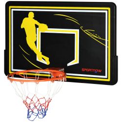 Sportnow Τσέρκι Μπάσκετ για εσωτερικούς και εξωτερικούς χώρους παιδιά και ενήλικες από ατσάλι και PE, 110x90x70 cm, Μαύρο και κίτρινο