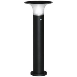 Outsunny Solar Powered Outdoor Light with Dimmable Brightness, Αλουμίνιο, Φ23,5x60cm, Μαύρο