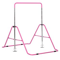 HOMCOM Traction Bar για παιδιά 3-8 ετών, 4 ρυθμιζόμενα ύψη και ατσάλινη κατασκευή, 148x105x88-128 cm, ροζ