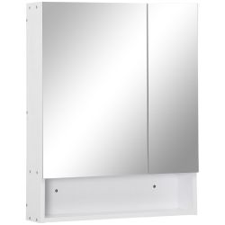kleankin Ορθογώνιο ντουλάπι καθρέφτη με μπουφέ και ρυθμιζόμενο ράφι, 60x15x75cm